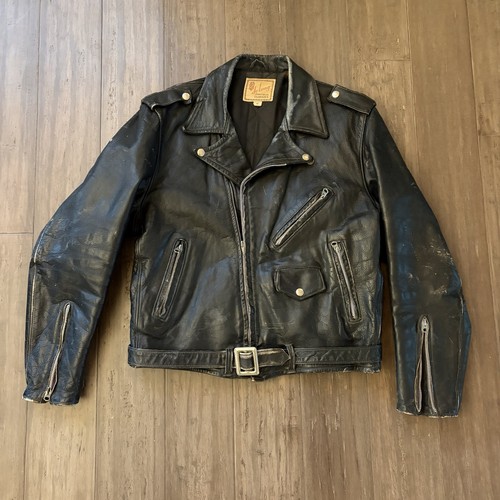1950s horsehide leather black - horsehide,
