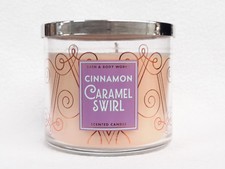 1 Bath and Body Works CINNAMON CARAMEL SWIRL 3-Wick Scented Candle 14.5 oz