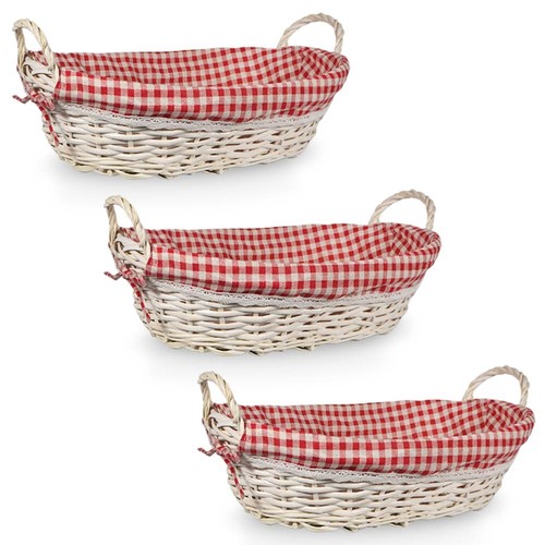 Paniers ovales osier blanc - ovales, x3