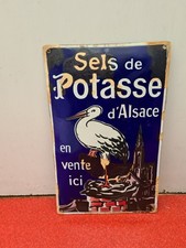 Ancienne plaque  émaillée Sel De Potasse D Alsace,  Restauration 