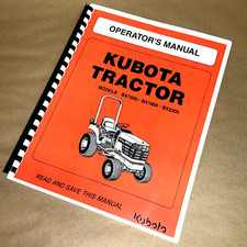 Operators Manual for Kubota BX1500 BX1800 BX2200 Tractor Owners Maintenance