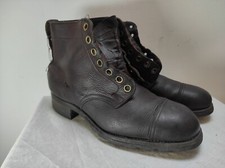 Vintage 1940s Swedish army work boots Brown leather military Tretorn combat RTS