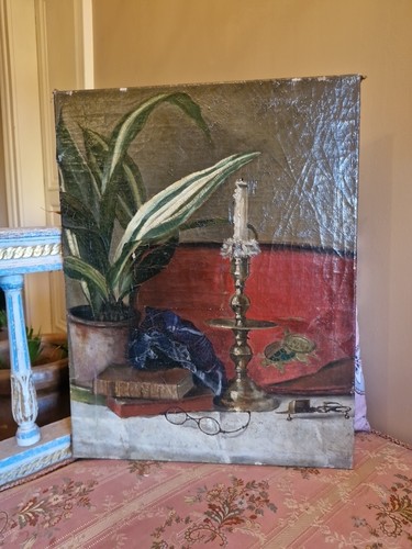 Peinture ancienne huile sur - ,