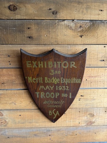Antique wood boy - boy, scouts