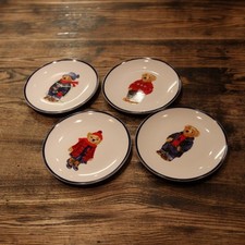 Polo Bear Canape Plate Set 4pcs Ralph Lauren Porcelain Dessert 5.7in/14.5cm