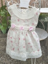 robe crème à fleurs bébé fille 9 mois idéale cérémonie état neuf
