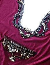 Miroir Mural + Depose Console Set Miroir 50X76 Antique Baroque or Noir 118S