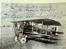 Eddie Rickenbacker Hand Signed WWI Pilot Dated 1972 W/ Business Card G/VG