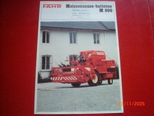 BROCHURE    PUBLICITAIRE   MOISSONNEUSE BATTEUSE   FAHR M 600