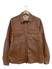 STRADIVARIUS Veste en cuir synthétique Dames Veste T EU 36 brun