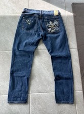 Y2K Sean John Men’s stacked jeans, Embroidered Tiger. Size 34 straight baggy 