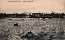 Old postcard 29 - Ile d'Ouessant (Finistère) - 607. General view of the island (boats)