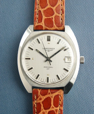 Longines Admiral HF, 1974 vintage, cal 6952, date, steel case, manual wind.