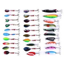 30 Pièces Cuillères Leurre Poisson Nageur Crankbait Basse Truite Hameçon