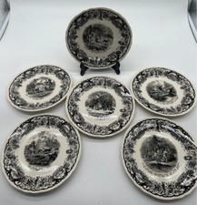 Set of 6 Villeroy & Boch SAAR Talking Plates - Hunting Theme (Language A