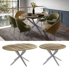 Table de salle à manger "Loyd", Chêne rustique/gris, 120x76.5cm extensible Vicco