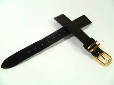 14 mm NOIR BRACELET DE MONTRE BRACELET VELOURS CUIR 1453