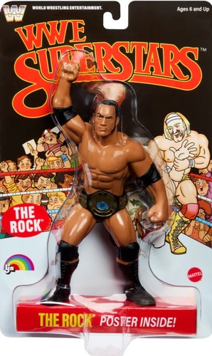 Wwe black card the rock - black, figure
