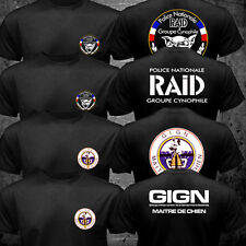 New France Special Elite Police Forces Unit GIGN Raid k-9 Canine Dog T shirt