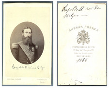 Ghémar, Leopold II King of the Belgians vintage business card, CDV, CDV, print a