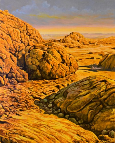Paysage désertique huile - paysage,