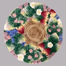 Vintage 1991 Fitz and Floyd Hat Party Canape Plate Platter Strawberries