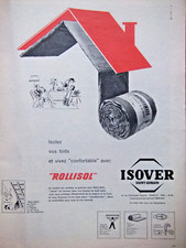 1960 ISOVER SAINT-GOBAIN AD INSULATE YOUR ROOFS LIVE COMFORTABLE ROLLISOL