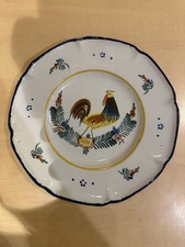 Ancienne Assiette Nevers Montagnon Décor De Fleurs Et Coq 🐓 🌷