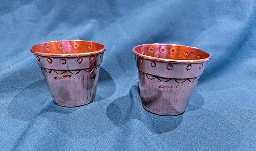 Pair copper cups hand - 👉,