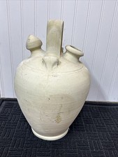 Gargoulette Traditionnelle En Céramique Blanche Large Water Jug Handmade
