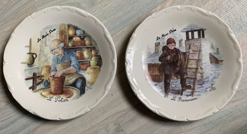 Lot assiettes métiers - de, "métiers"