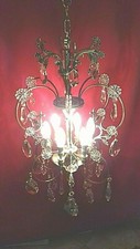 Lustre Antique Argent Cristal Français Old Chandelier Kristal Ø50cm