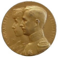  Medal "Union Makes Strength" Albert & Elisabeth of Belgium by L'hommeau 1915