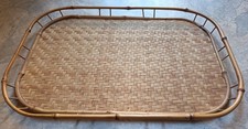 Vintage 70's: joli plateau Bambou et rotin / osier - Tiki Bar Déco Rétro  CA1x