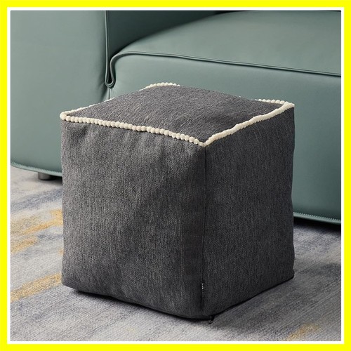 Geometric unstuffed pouf cover - unstuffed,