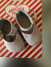 chausure rose clair cuir pour poupee mariquita perez ou gotz