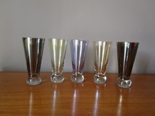5 verres vintage 1950 en verre