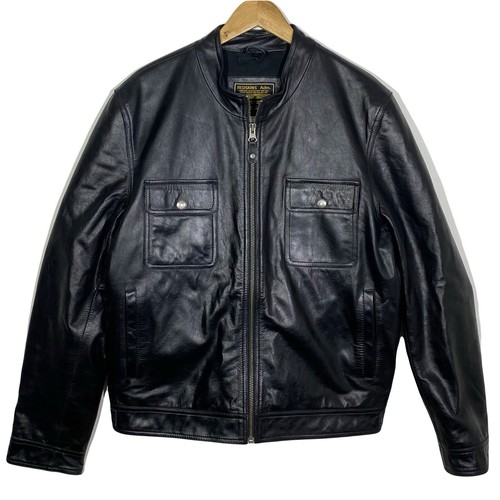 Blouson cuir noir vintage - cuir,