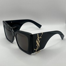 Saint Laurent SL M119 BLAZE-001 Black Gold YSL LOGO Cat Eye AUTHENTIC Sunglasses