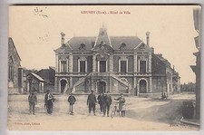 CPA  LIEUREY 27 -  HOTEL DE VILLE MAIRIE HABITANTS VELO SUR LA PLACE 1912 ~B53