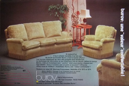 Publicité 1975 canapé - publicitÉ,