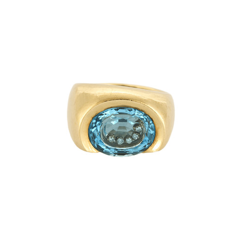 Yellow gold and topaz ring - yellow,