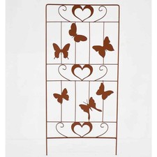 Treillage papillon fer marron