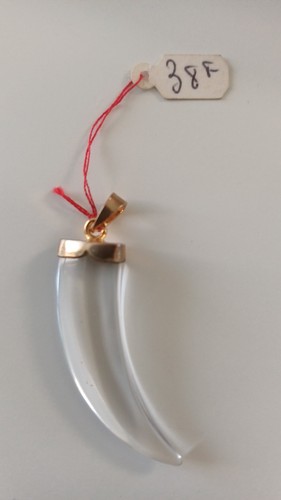 Ancien pendentif verre - ancien, dent