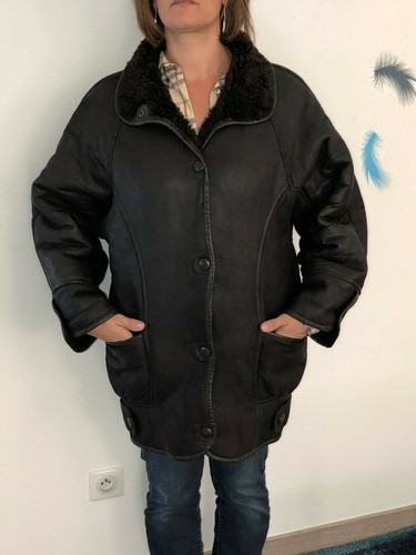Manteau peau lainée - en,