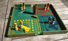 Ancien Jeu de Société Dada Petits Chevaux Pliant de Voyage..