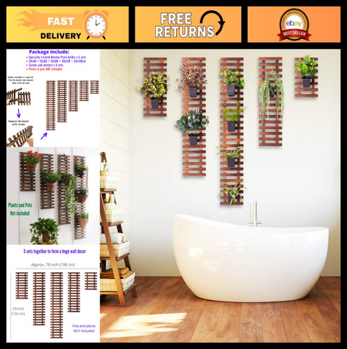 Large hanging wall planter set - large,