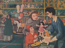 1959  Magasin De Jouet Affiche Cartonnée 43.5x 31.5  Cm Jouet Ancien Játéküzlet