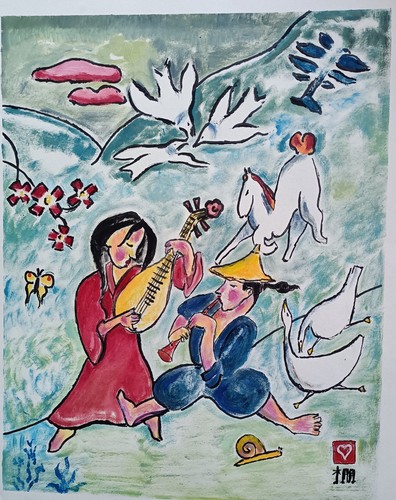 Tableau huile signé - , format