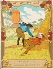 CHROMOS AU BON MARCHE " MEUNIER TU DORME" CHILDREN'S SONGS